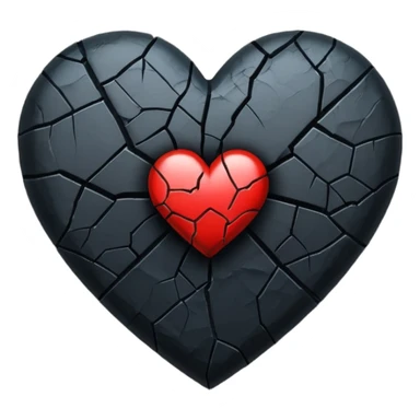 emo heart with a cracked surface sticker
