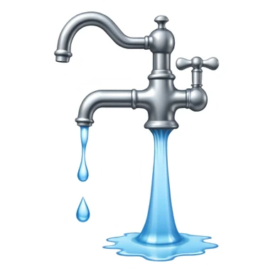 
water pouring from an OLD tap, 1980 sticker