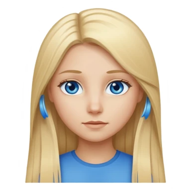 A girl with  straight long blond hair sticker