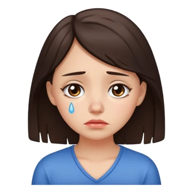 Pretty brunnete girl sad sticker