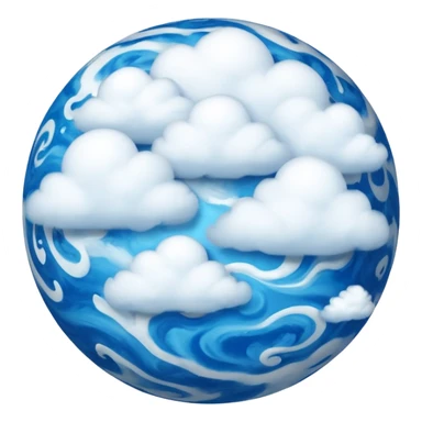 sphere globe planet, surface covered with cloud and gas sticker