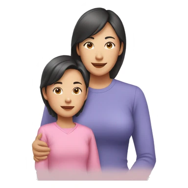 asian mother and daughter sticker