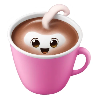 hot chocolate in a pink cup sticker