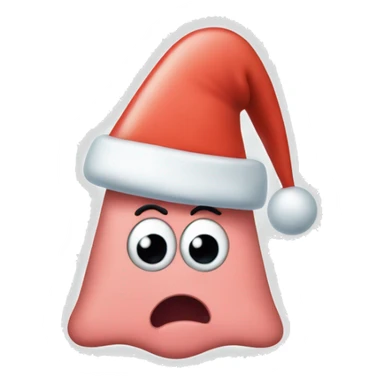 Patrick star with a Christmas hat on sticker
