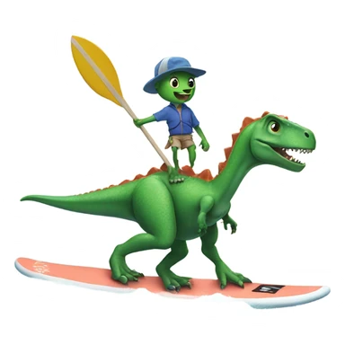 Dinosaur on a surfboard  sticker