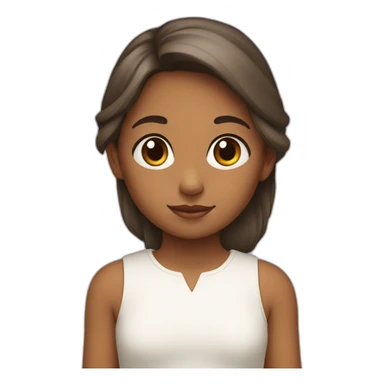 una niña con un conejo blanco sticker