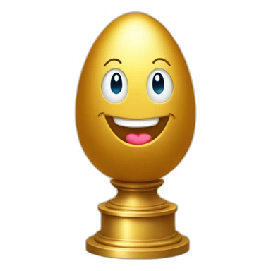 smiling golden egg on a pedestal sticker