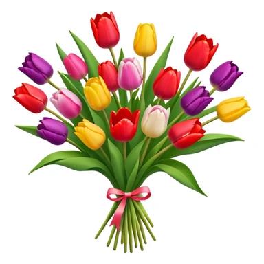 beautiful bouquet of colorful tulips sticker