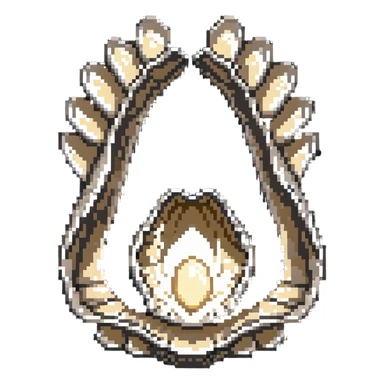 Open oyster shell with glowing pearl inside, underwater treasure sticker