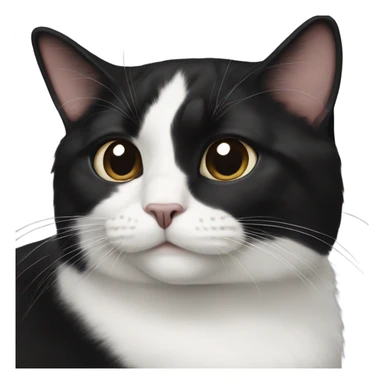 Tuxedo cat with all black face sticker