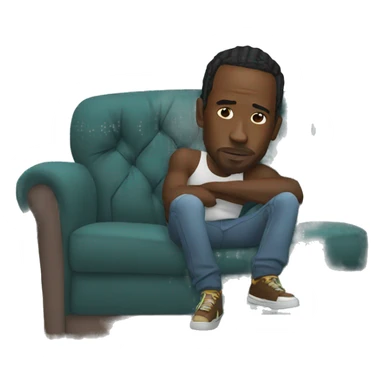 Travis Scott on a couch sticker