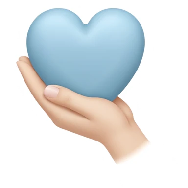 a pale blue heart in your hand  sticker