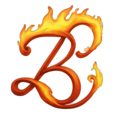 calligraphic letter a on fire sticker