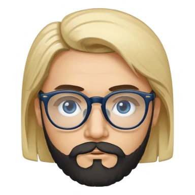 Quiero a un profesor de inglés que sea blanco con el pelo negro y corto que tenga barba pero no muy larga que tenga gafas con los ojos negros que esté fuerte y que al lado tenga a una chica rubia con los ojos azules y guapa sticker