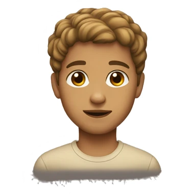 a emoji of a kid brown hear brown eyes light skin sticker