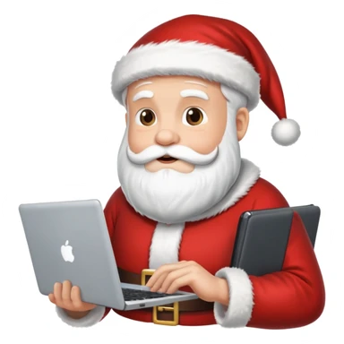 santa god with laptop, direct front sticker