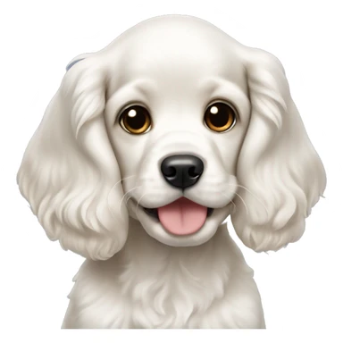 White Cocker spaniel puppy sticker
