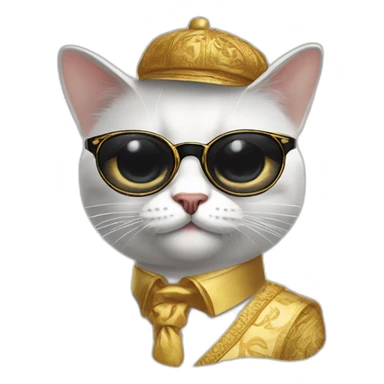 Un chat riche avec des lunettes de solei sticker