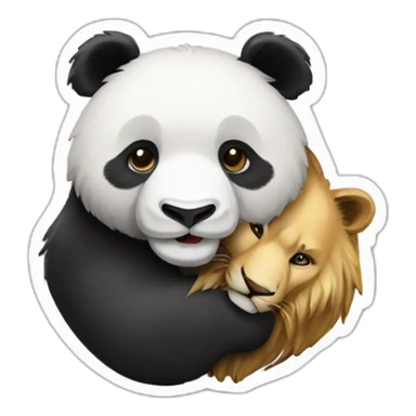 Un panda mélangé à un lion sticker