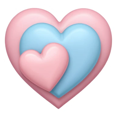 2 big pastel hearts and 1 small pastel heart in the middle  sticker