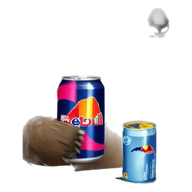 sloth with RedBull can and laptop sticker