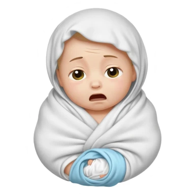 a swaddled baby crying sticker