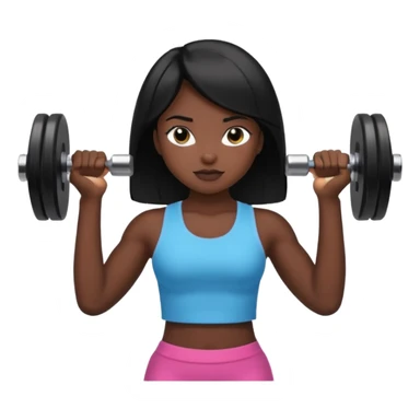 black haired girl holding dumbbell sticker