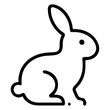 rabbit dot icon, small dot, subtle, minimalist sticker
