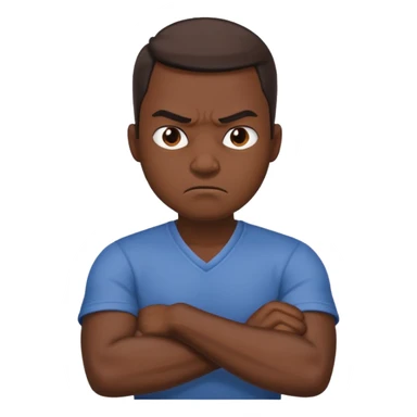 arms crossed holding neck angry guy  sticker