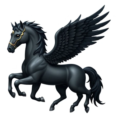 A black flying horse sticker