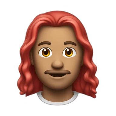 Cangrejo con cabello largo rojo sticker