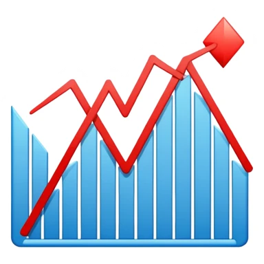 graph with line going down and the line being red sticker