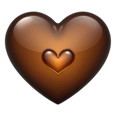 a transparent darkish brown heart emoji sticker