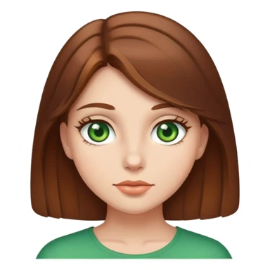 girl with brown hair and green eyes  sticker