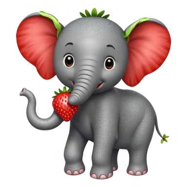 Red Strawberry elephant  sticker