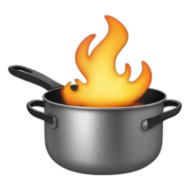cooking intel microprocessor flaming in a frying pan sticker