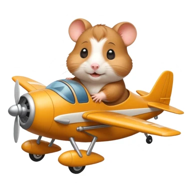 hamster riding plane sticker