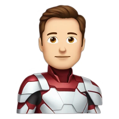 Elon Musk in iPhone emoji style a ironman type space outfit sticker