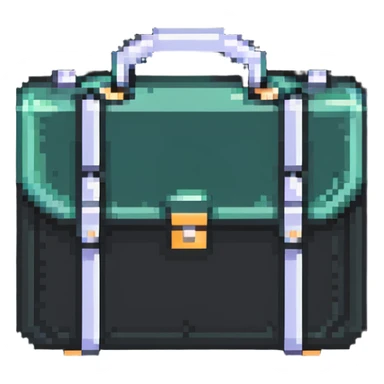 business briefcase with corporate documents sticker