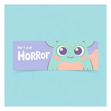 pastel horror banner, cute, expressive, minimal, variation 2 sticker