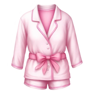 pajamas cute with colour of soft sweet pink and white with ribbon  sticker