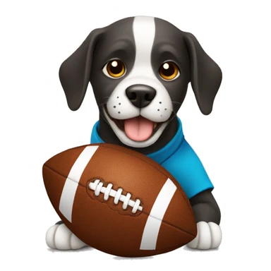 Dog holding a football sticker