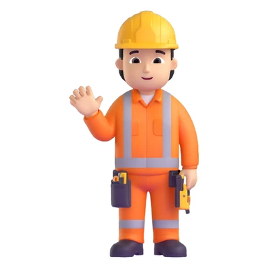 construction worker building himself sticker