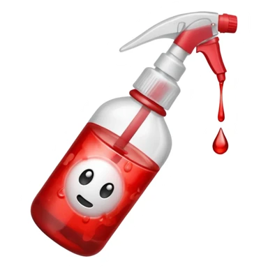 a spray bottle spritzing onto a burn wound. sticker