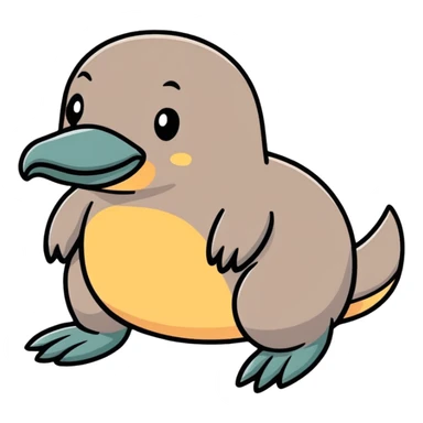 orange funny cute platypus sticker