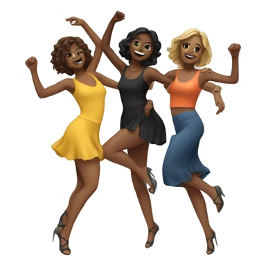 Four girls dancing at the club  sticker