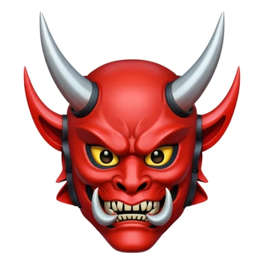  red samurai oni mask sticker