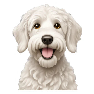 white Labradoodle  sticker