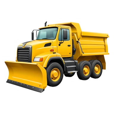 Snowplow truck yellow side view sticker