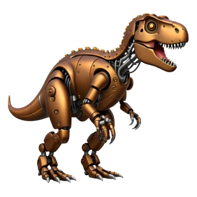 T-rex with robot parts sticker